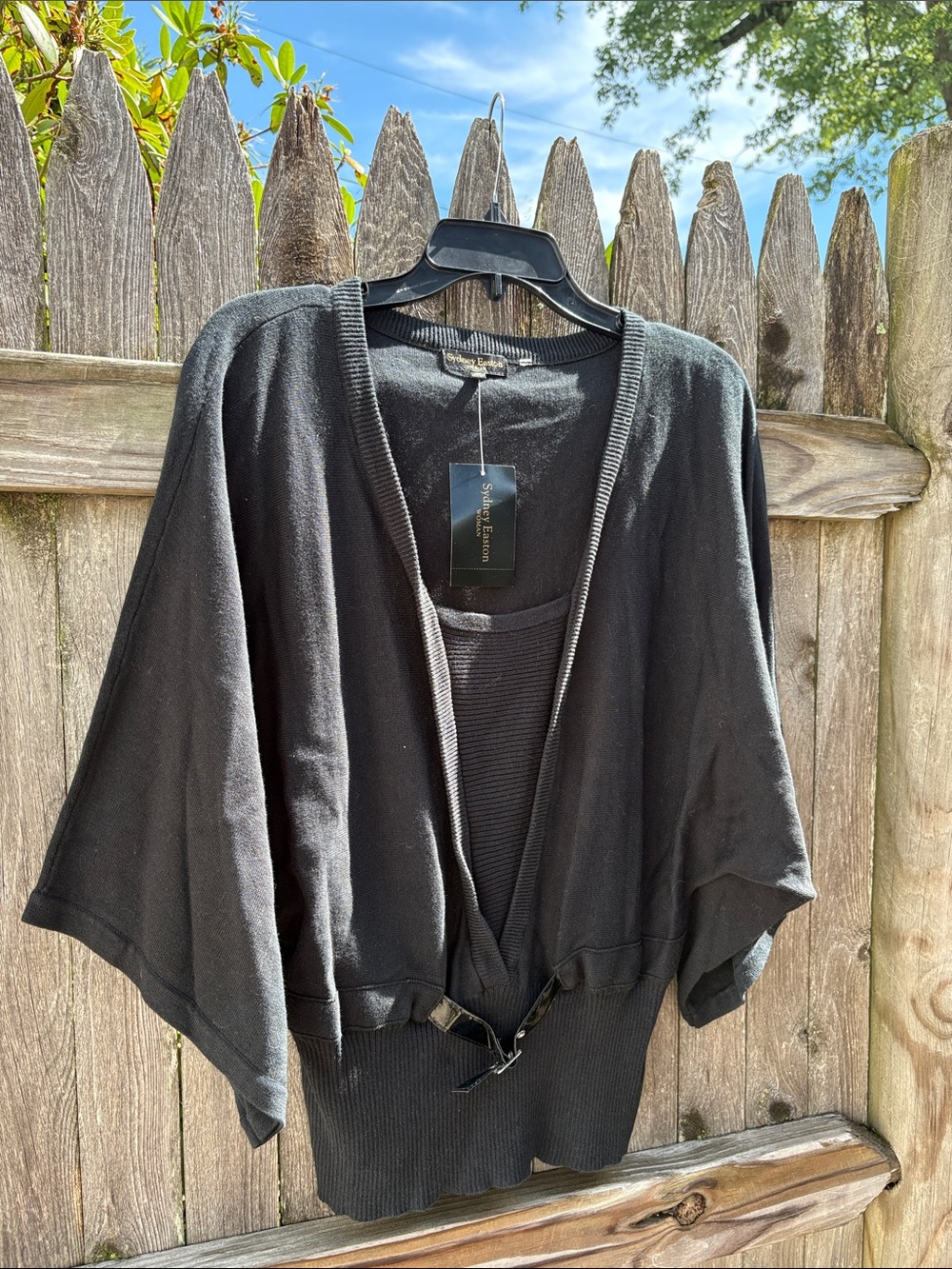 Sydney Easton 1X black cotton sweater. NWT!